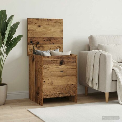 Opbergkist met opslag Oud hout 40 x 40 x 50 cm Bewerkt hout 4