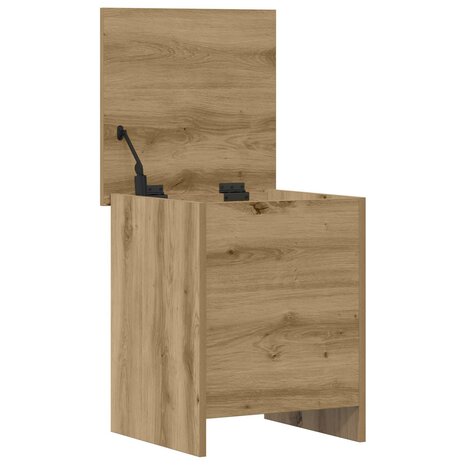 Opbergkist Artisanaal eiken 40 x 40 x 50 cm Bewerkt hout 5