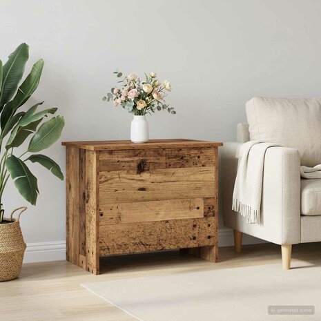 Opbergkist met opslag Oud hout 60 x 40 x 50 cm Bewerkt hout 1