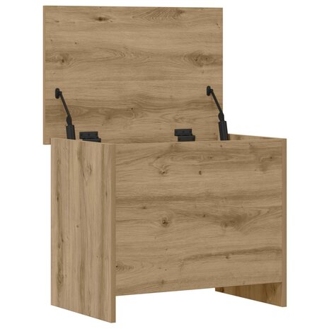 Opbergkist Artisanaal eiken 60 x 40 x 50 cm Bewerkt hout 5