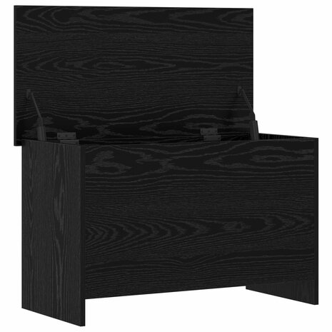 Opbergkist met opslag Zwart eiken 80 x 40 x 50 cm Bewerkt hout 5
