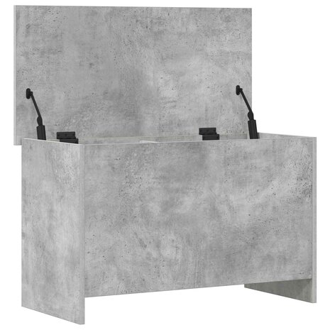 Opbergkist met opslag Betongrijs 80 x 40 x 50 cm Bewerkt hout 5