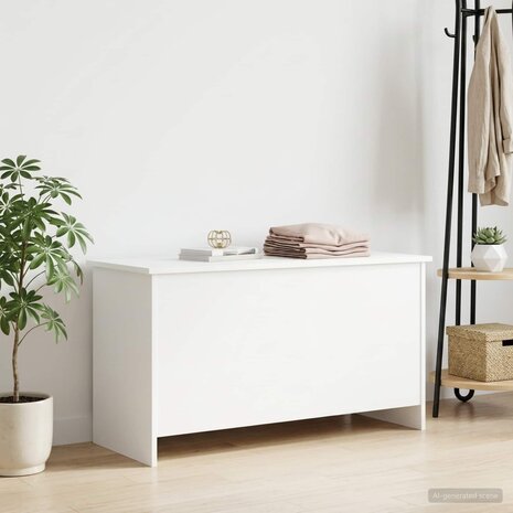 Opbergkist met opslag Wit 100 x 40 x 50 cm Bewerkt hout 4