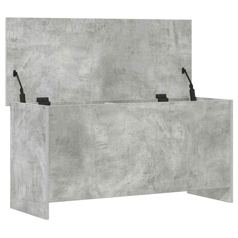 Opbergkist met opslag Betongrijs 100 x 40 x 50 cm Bewerkt hout 5
