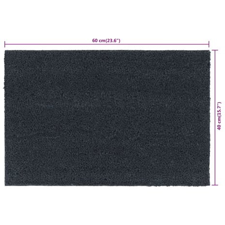 Deurmat 40x60 cm getufte kokosvezel donkergrijs 6