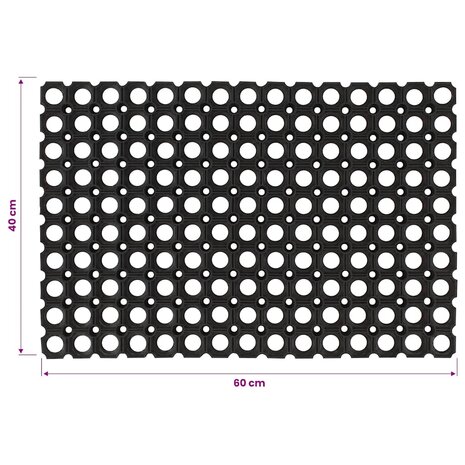 Deurmat rechthoekig 40x60 cm rubber 6