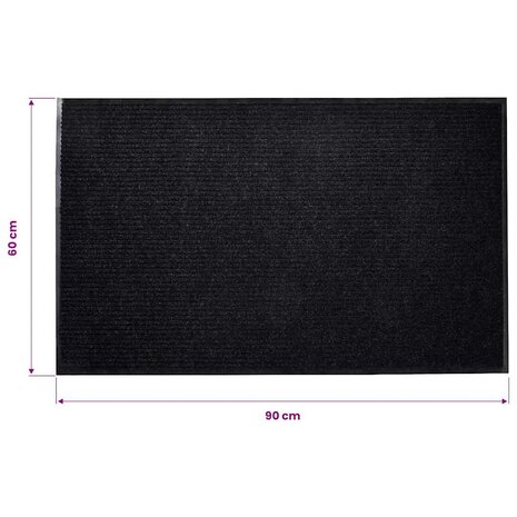 Deurmat 90x60 cm PVC zwart 7