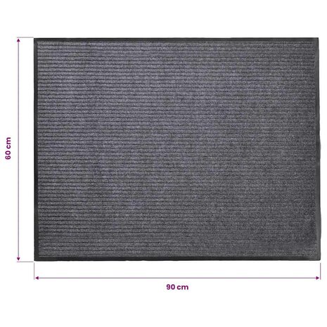 Deurmat 90x60 cm PVC grijs 7