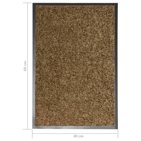 Deurmat wasbaar 40x60 cm bruin 6