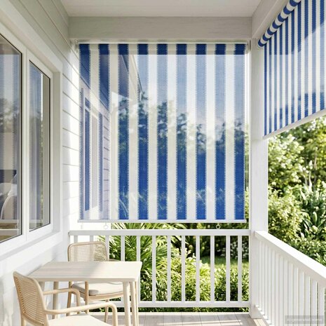 Buitenrolgordijn 90% UV-blok Blauw en Witte Streep 80x140 cm 3