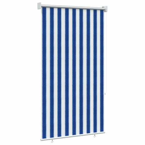 Buitenrolgordijn 90% UV-blok Blauw en Witte Streep 80x140 cm 4