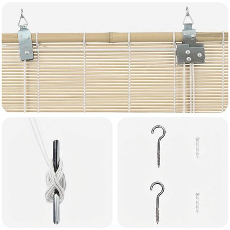 Rolgordijn Naturel 40x220 cm Bamboe 3