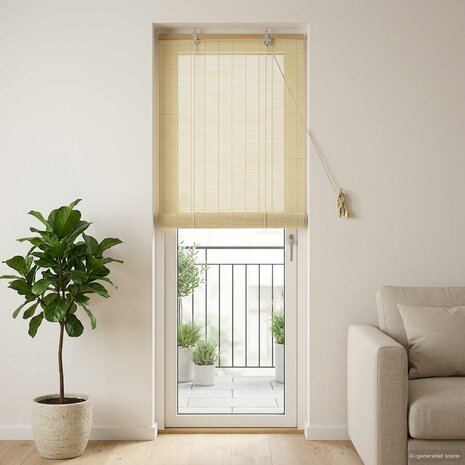 Rolgordijn Naturel 50x220 cm Bamboe 1
