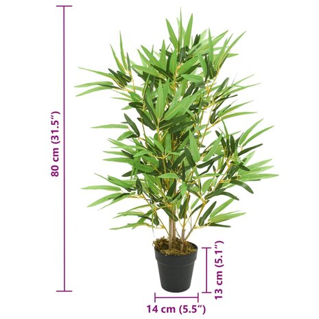 Kunstplant bamboe 368 bladeren 80 cm groen 4