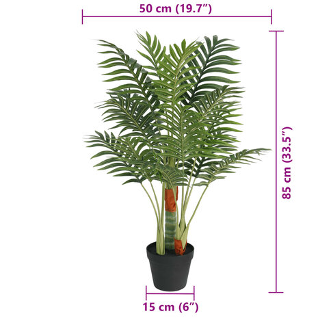 Kunstpalmboom met 3 stammen 85 cm polypropeen groen 5