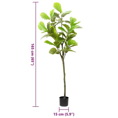Kunstfuxus boom 48 blaadjes 165 cm groen 5