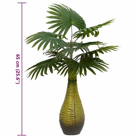 Kunstpalmplant 9 bladeren 65 cm groen 5