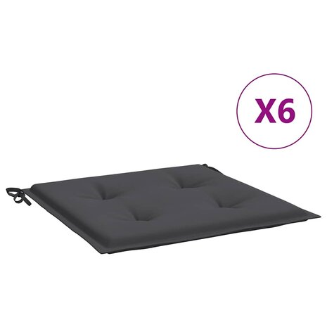 Tuinstoelkussens 6 st 40x40x4 cm oxford stof antracietkleurig 2