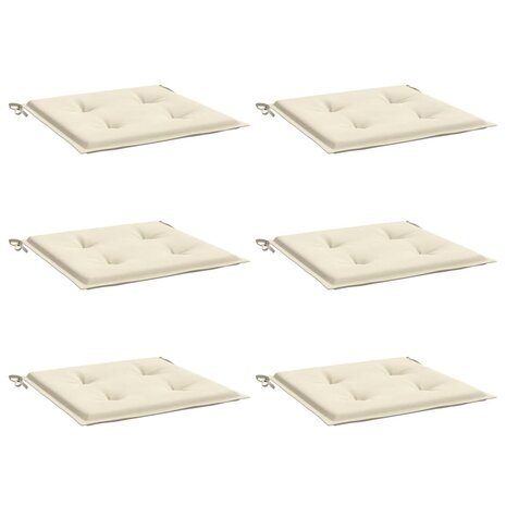 Tuinstoelkussens 6 st 40x40x4 cm oxford stof cr&egrave;mekleurig 3