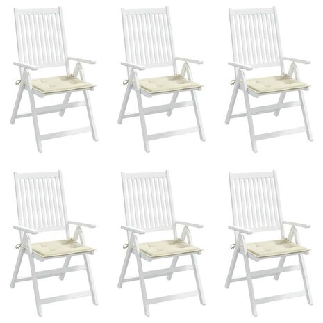 Tuinstoelkussens 6 st 40x40x4 cm oxford stof cr&egrave;mekleurig 4
