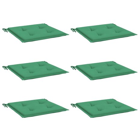 Tuinstoelkussens 6 st 40x40x4 cm oxford stof groen 3