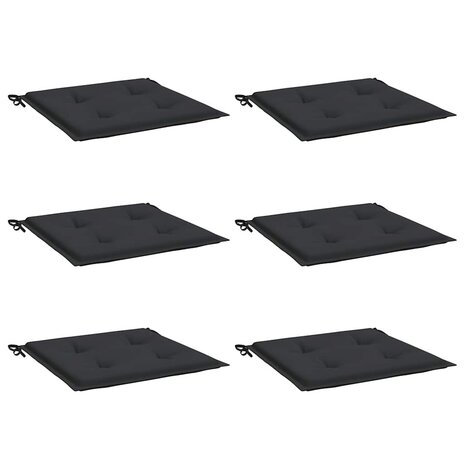 Tuinstoelkussens 6 st 40x40x4 cm oxford stof zwart 3