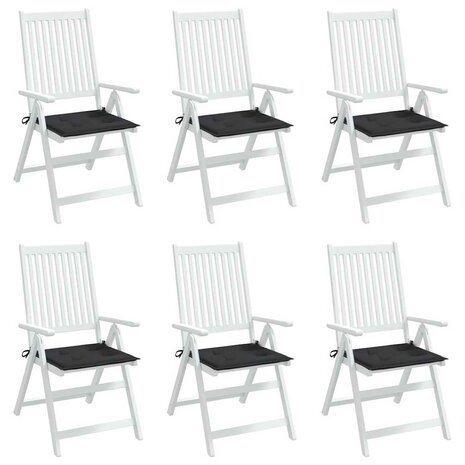Tuinstoelkussens 6 st 40x40x4 cm oxford stof zwart 4