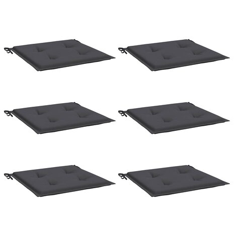 Tuinstoelkussens 6 st 50x50x4 cm oxford stof antracietkleurig 3