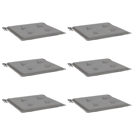 Tuinstoelkussens 6 st 50x50x4 cm oxford stof grijs 3