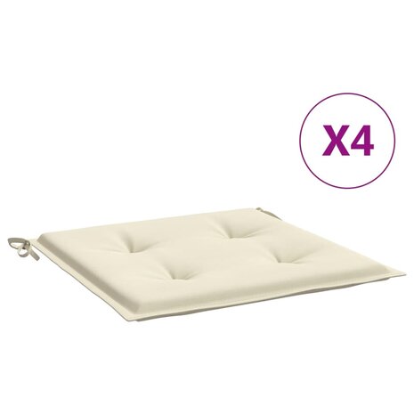 Tuinstoelkussens 4 st 50x50x4 cm oxford stof cr&egrave;mekleurig 2