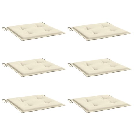 Tuinstoelkussens 6 st 50x50x2 cm oxford stof cr&egrave;mekleurig 3