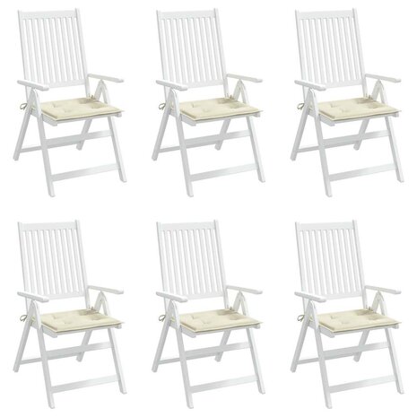 Tuinstoelkussens 6 st 50x50x2 cm oxford stof cr&egrave;mekleurig 4