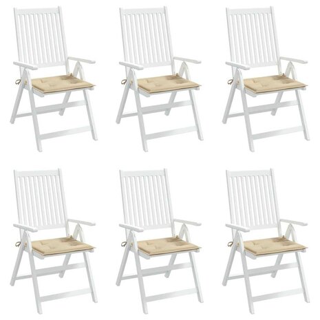 Tuinstoelkussens 6 st 50x50x4 cm oxford stof beige 4