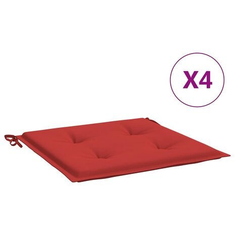 Tuinstoelkussens 4 st 50x50x4 cm oxford stof rood 2