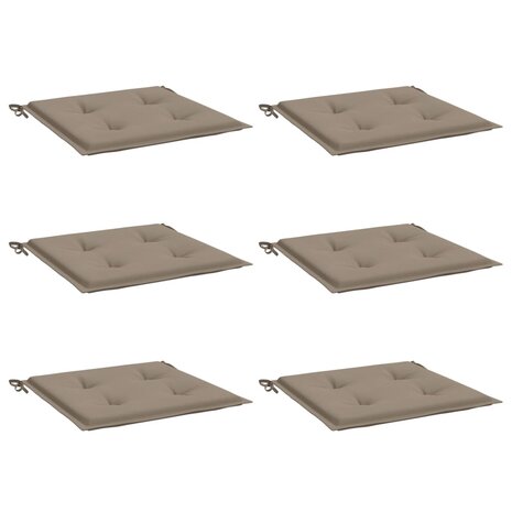 Tuinstoelkussens 6 st 50x50x4 cm oxford stof taupe 3
