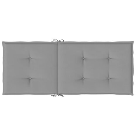 Tuinstoelkussens 6 st hoge rug 120x50x3 cm stof grijs 7
