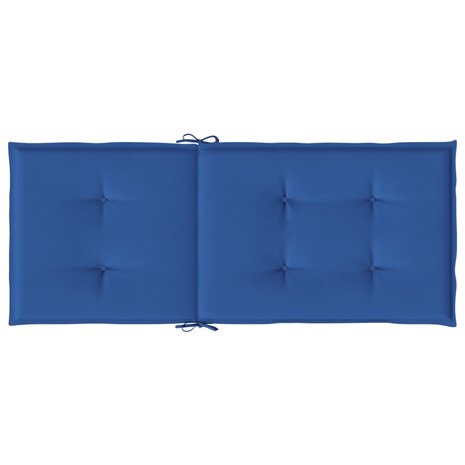 Tuinstoelkussens 2 st hoge rug 120x50x3 cm stof koningsblauw 7