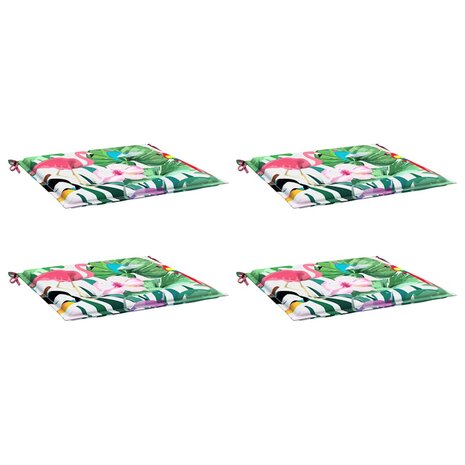 Tuinstoelkussens 4 st 40x40x4 cm stof meerkleurig 3