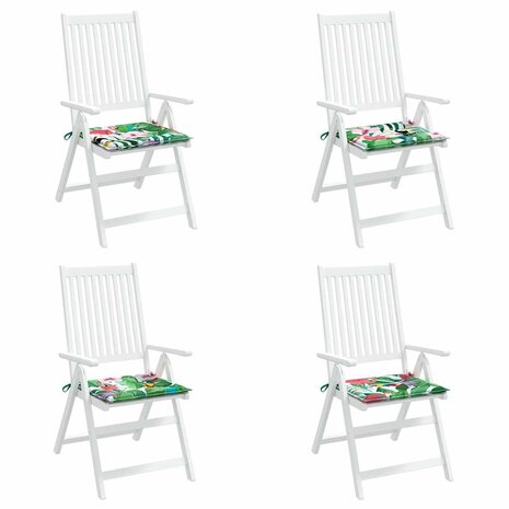 Tuinstoelkussens 4 st 40x40x4 cm stof meerkleurig 4