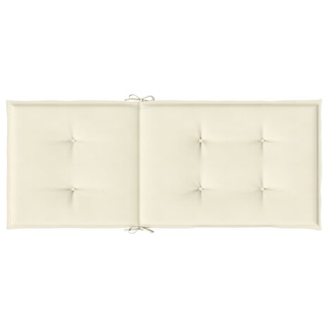 Tuinstoelkussens 6 st hoge rug 120x50x3 cm stof cr&egrave;mekleurig 7