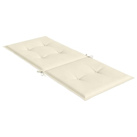 Tuinstoelkussens 4 st hoge rug 120x50x2 cm stof cr&egrave;mekleurig 6