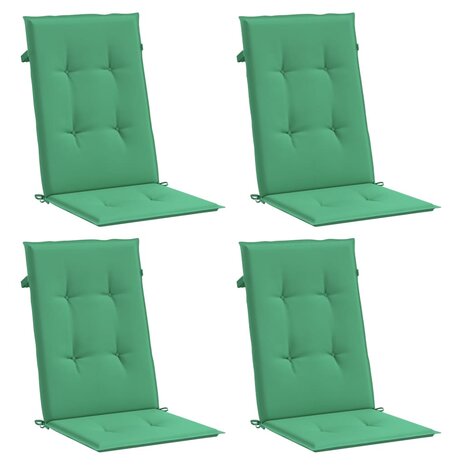 Tuinstoelkussens 4 st hoge rug 120x50x3 cm stof groen 3