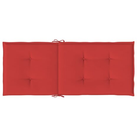 Tuinstoelkussens 4 st hoge rug 120x50x3 cm stof rood 7