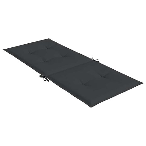 Tuinstoelkussens 2 st hoge rug 120x50x3 cm stof zwart 6