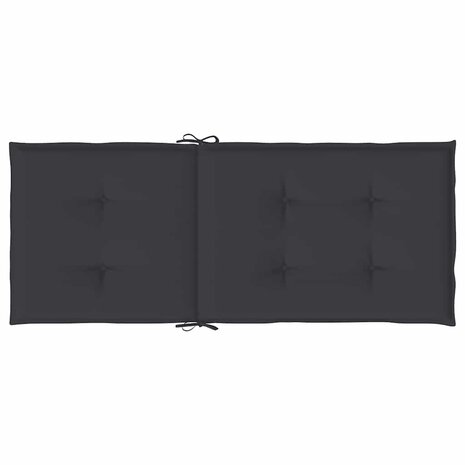 Tuinstoelkussens 2 st hoge rug 120x50x3 cm stof zwart 7