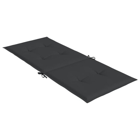 Tuinstoelkussens 4 st hoge rug120x50x3 cm stof zwart 6