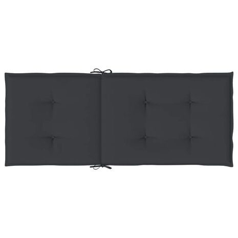 Tuinstoelkussens 4 st hoge rug120x50x3 cm stof zwart 7
