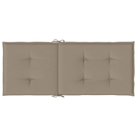 Tuinstoelkussens 2 st hoge rug 120x50x3 cm stof taupe 7