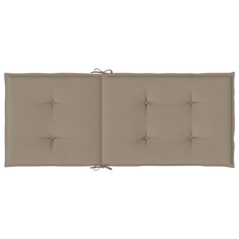 Tuinstoelkussens 4 st hoge rug120x50x3 cm stof taupe 7