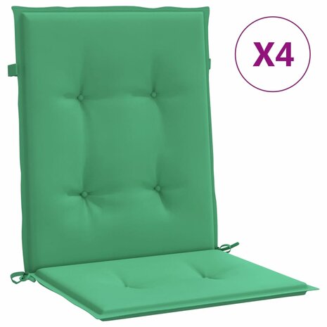 Tuinstoelkussens lage rug 4 st 100x50x3 cm oxford stof groen 2